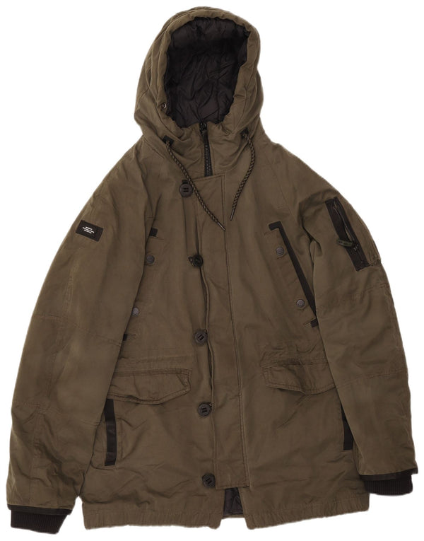 Jaqueta Parka Masculina Superdry com Capuz UK 38 Médio Caqui