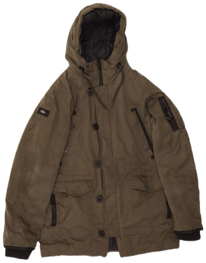Jaqueta Parka Masculina Superdry com Capuz UK 38 Médio Caqui