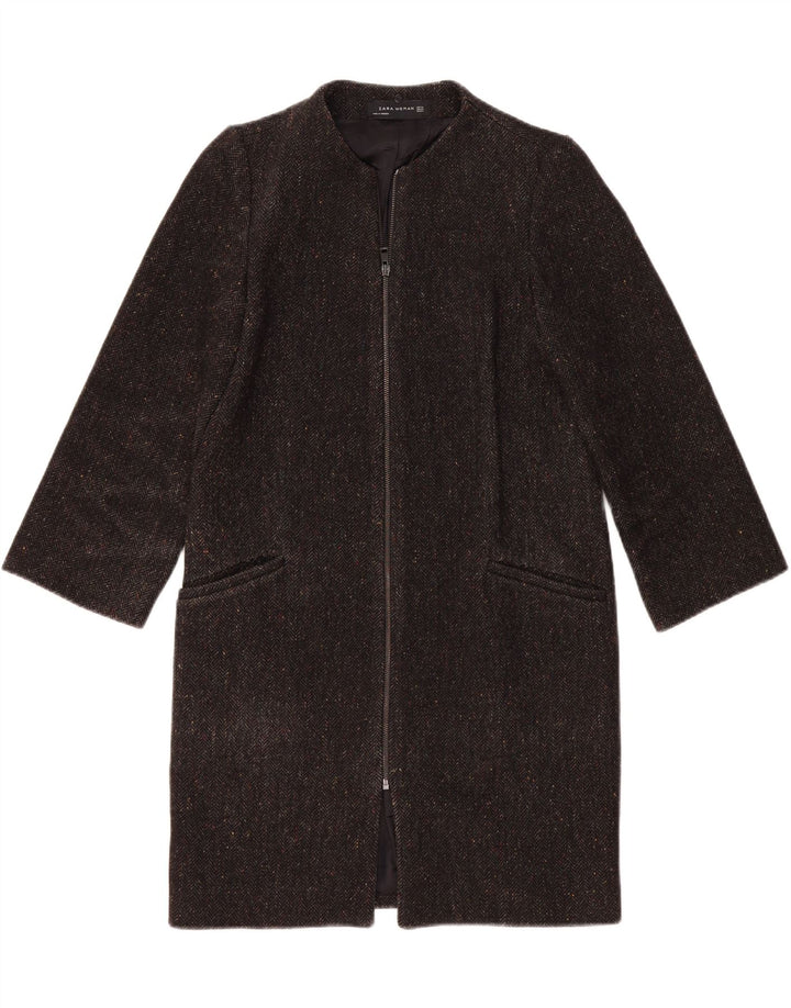 Sobretudo feminino Zara Loose Fit UK 6 XS cinza espinha de peixe