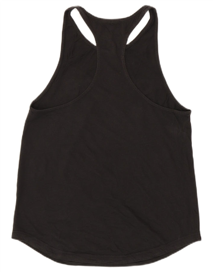 ADIDAS Womens Graphic Vest Top UK 12/14 Médio Algodão Preto