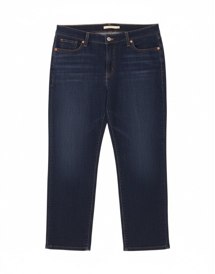 Calça Jeans Feminina Levi's Boyfriend Cropped US 16 2XL W36 L26 Azul Algodão