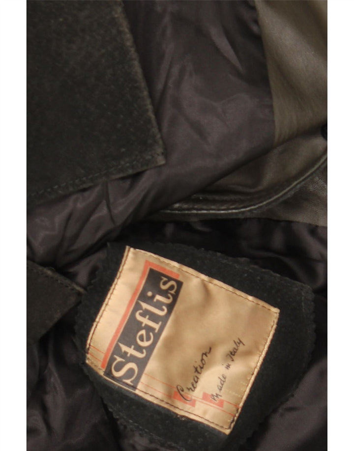 Jaqueta blazer masculina vintage de camurça com 3 botões Reino Unido 38 médio preto