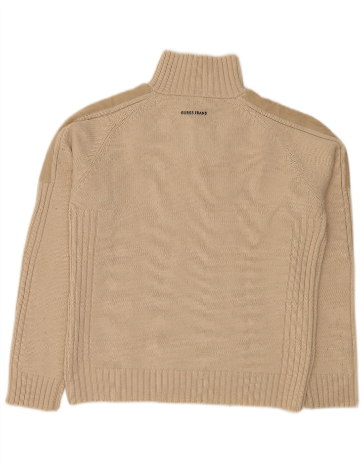 Suéter masculino GUESS com zíper e gola XL bege