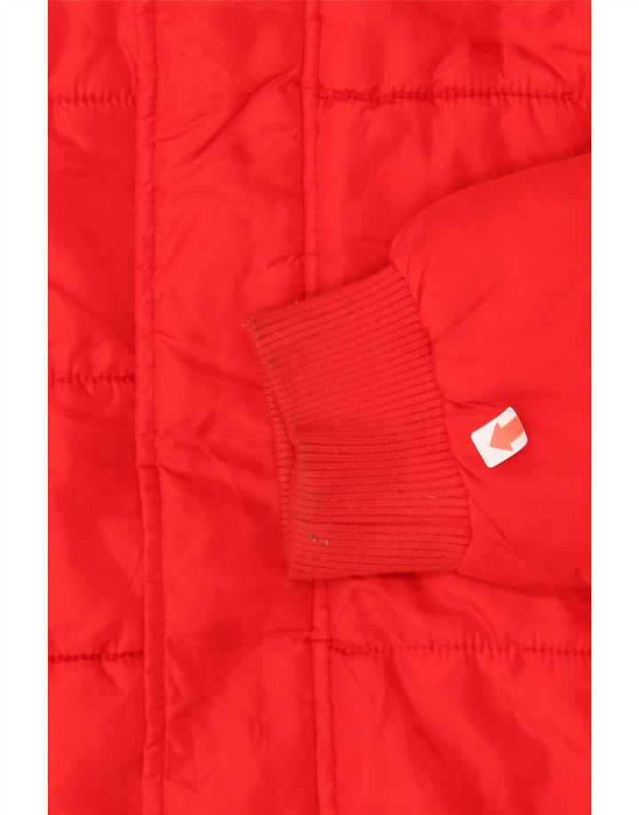 BENETTON Mens Hooded Padded Jacket IT 44 XS Red Polyester Vintage Benetton and Second-Hand Benetton from Messina Hembry 