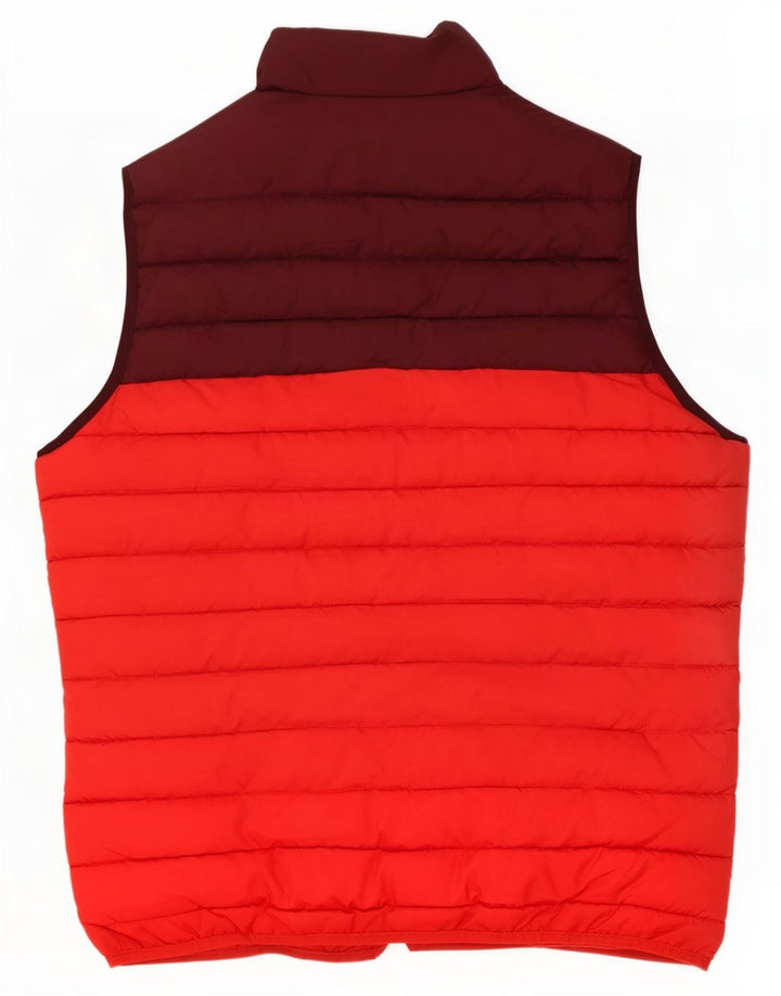 Colete acolchoado masculino Jack & Jones UK 36 poliéster colorblock vermelho pequeno