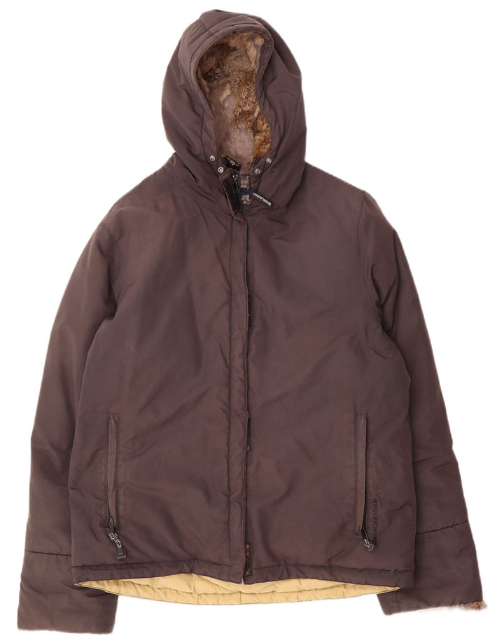 Jaqueta feminina acolchoada com capuz Woolrich Reino Unido 16 grande marrom