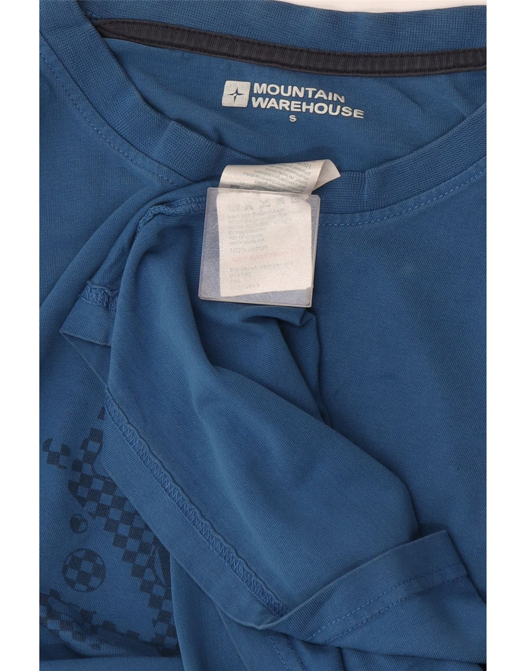 Camiseta masculina gráfica Mountain Warehouse top pequeno algodão azul