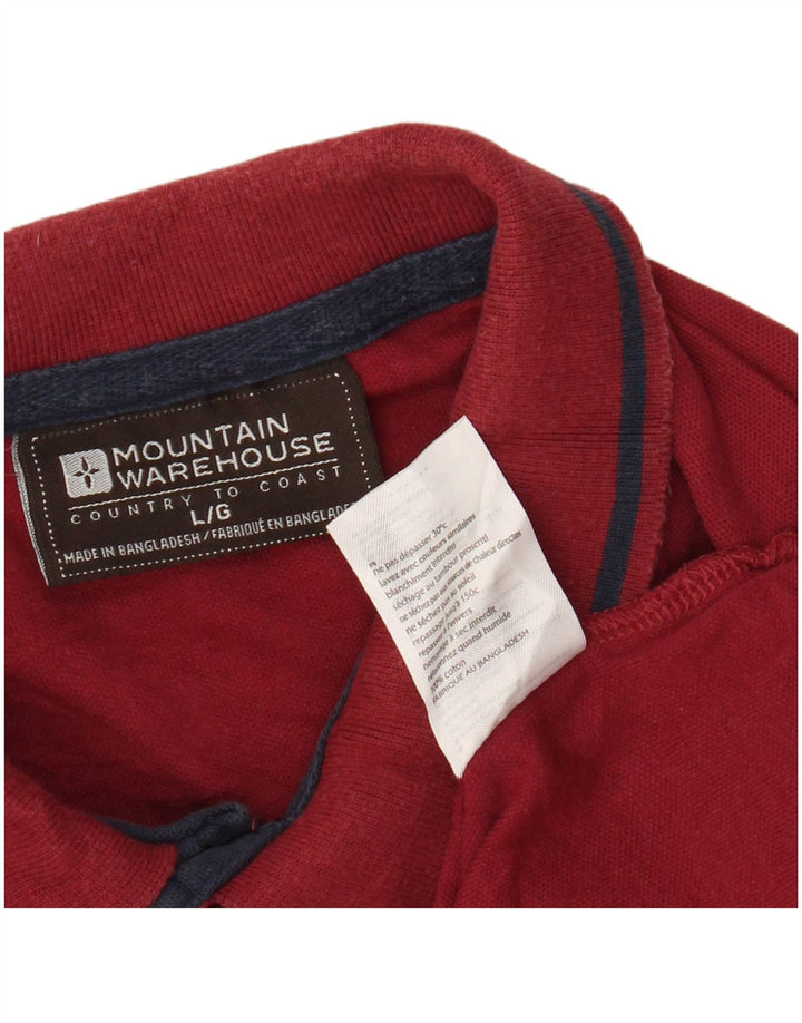 Camisa polo masculina MOUNTAIN WAREHOUSE grande algodão vermelho