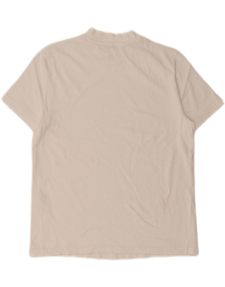 Camiseta masculina Zara top pequeno algodão off white