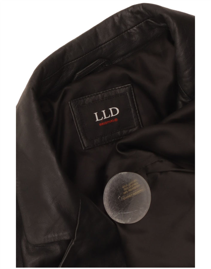 Jaqueta de couro masculina LLD UK 38 couro preto médio