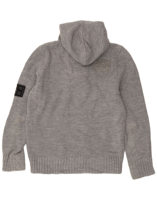 Suéter masculino Superdry com capuz XL cinza manchado acrílico