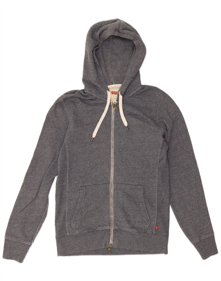 Suéter masculino com capuz e zíper Levi's pequeno algodão cinza