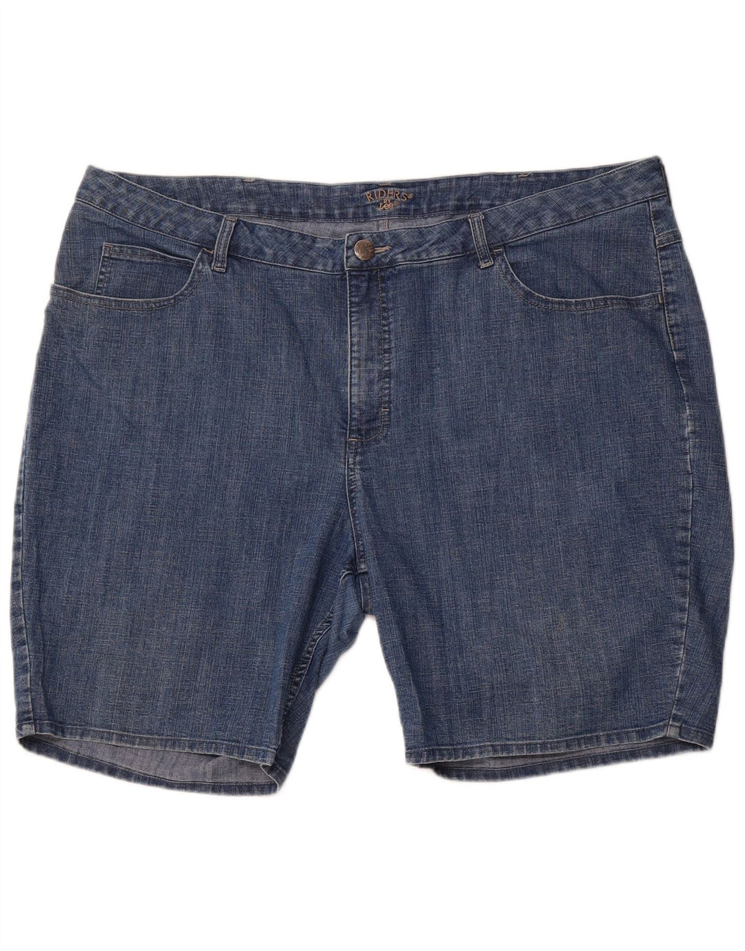 Shorts jeans femininos LEE Riders US 24 4XL W44 azul algodão