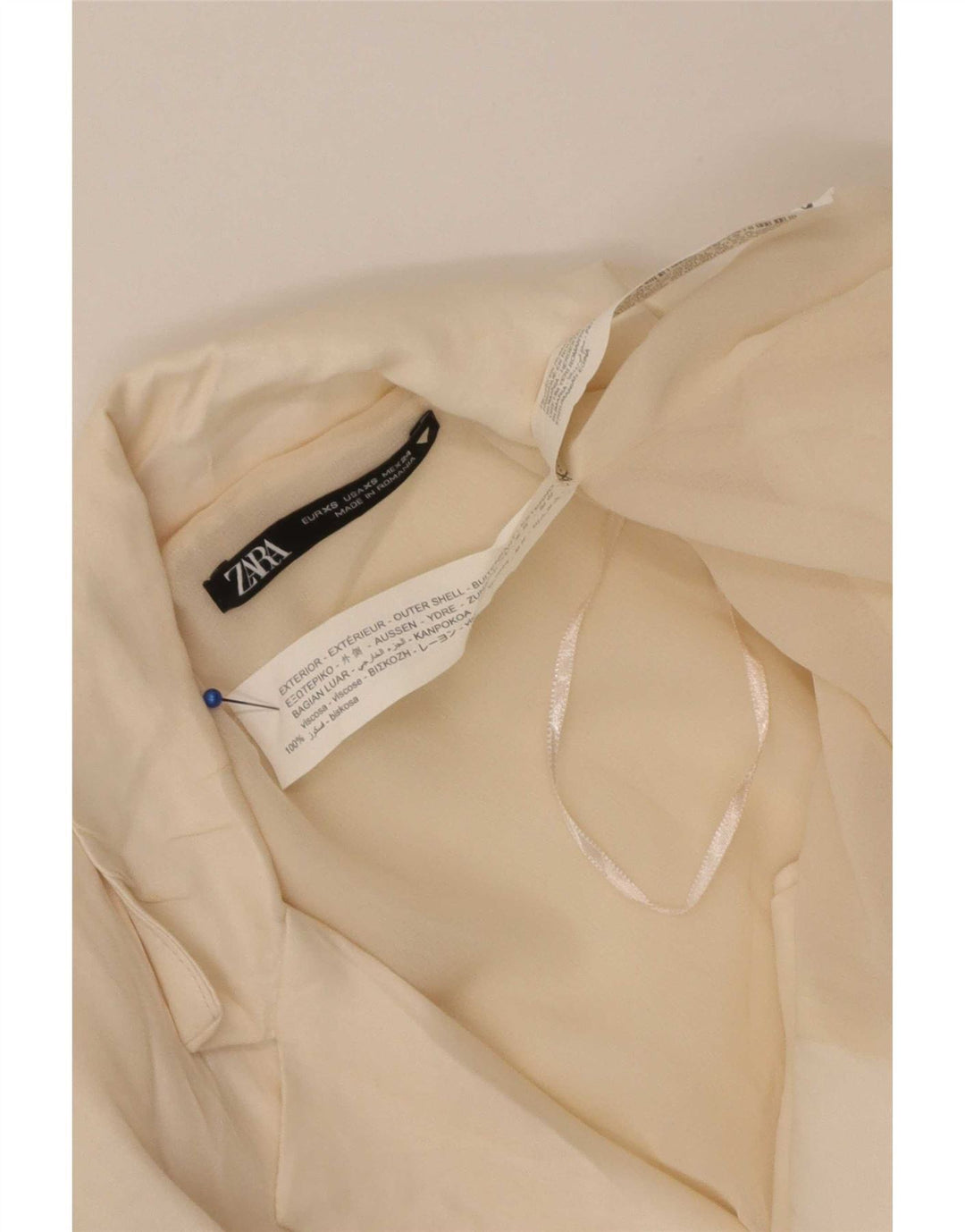 Sobretudo feminino Zara UK 6 XS off white viscose