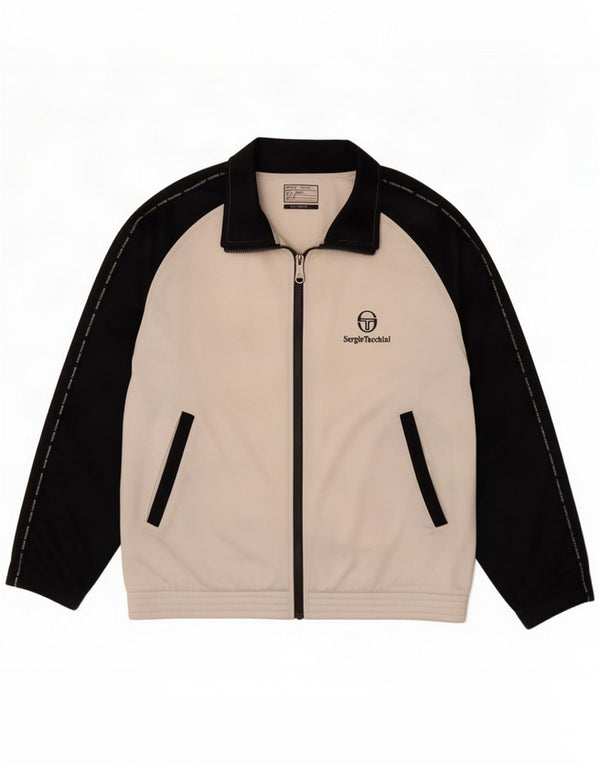 Sergio Tacchini Mens Tracksuit Top Jacket IT 46 Small White Colourblock