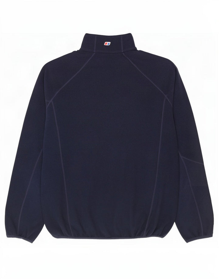 Berghaus Suéter masculino de lã com zíper e gola grande poliéster azul marinho