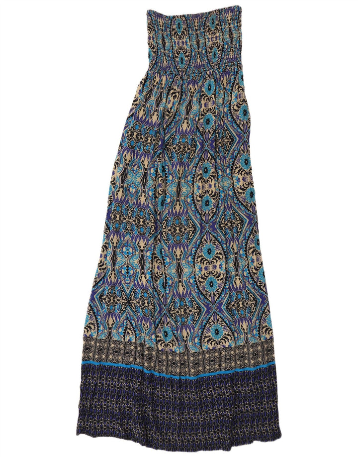 Vestido maxi feminino sem alças Monsoon Reino Unido 8 pequeno paisley multicolorido