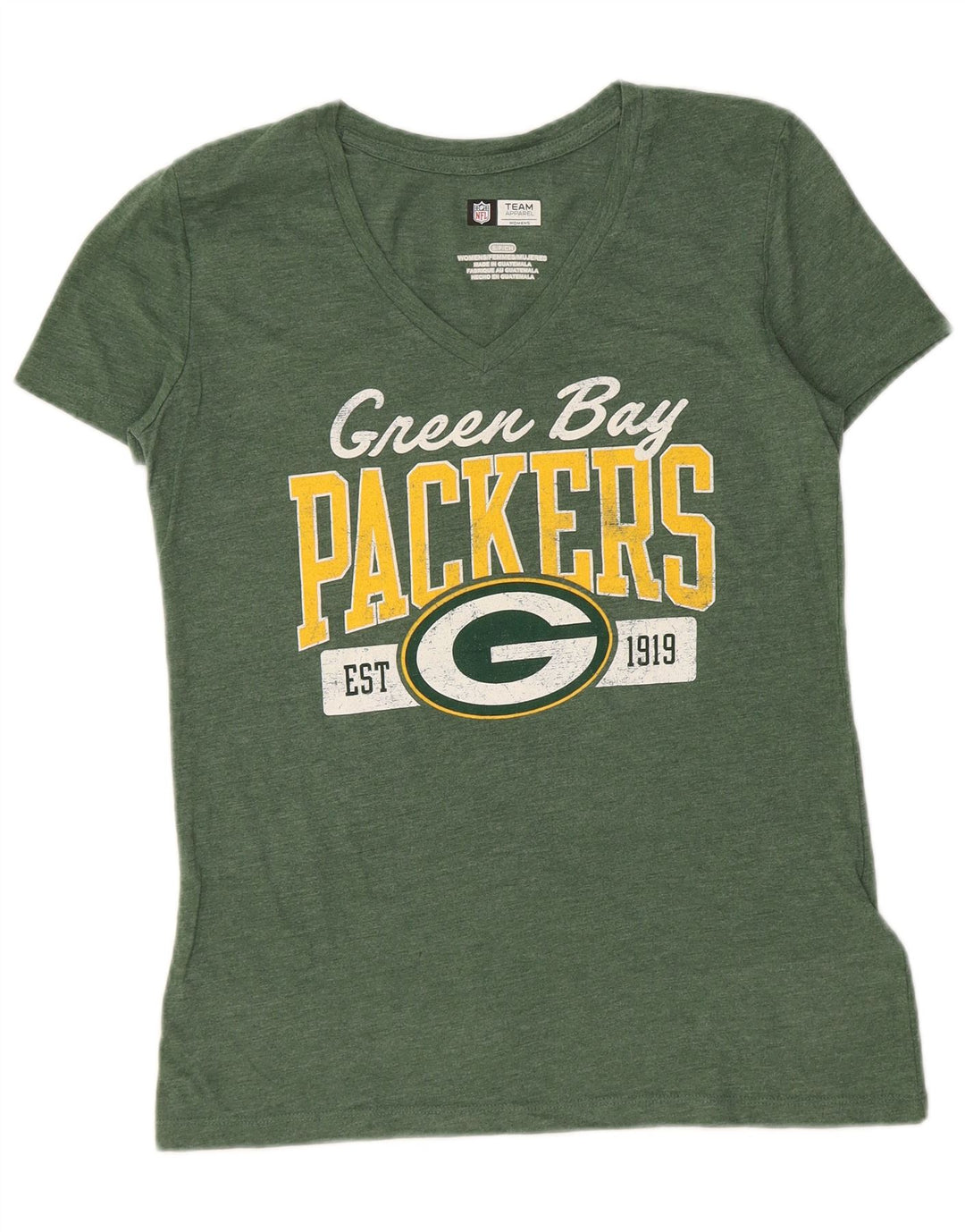 NFL TEAM APPAREL Camiseta feminina Packers Graphic Top Reino Unido 10 Pequeno Verde