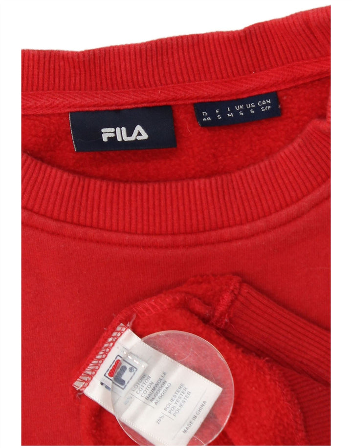 Fila moletom gráfico masculino jumper pequeno algodão colorblock vermelho