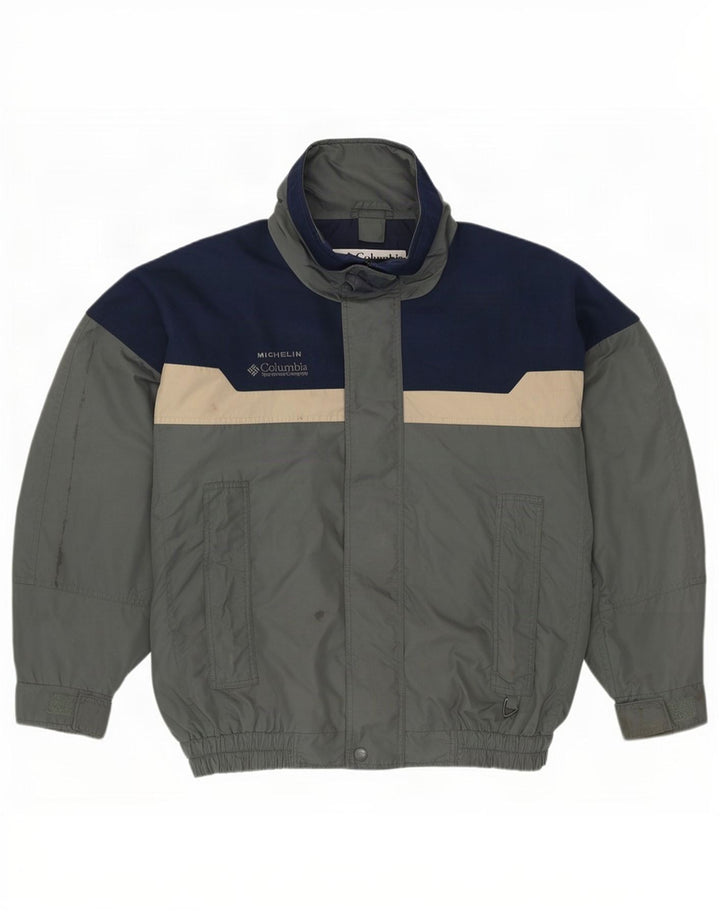 Columbia Mens Bugaboo Loose Fit Rain Jacket UK 38 Medium Grey Colourblock