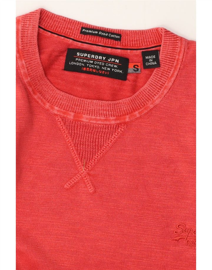SUPERDRY moletom masculino jumper pequeno algodão vermelho