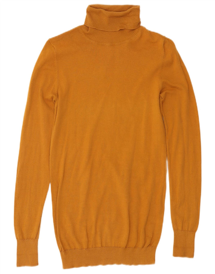 Suéter feminino Benetton com gola redonda Reino Unido 8 pequeno amarelo
