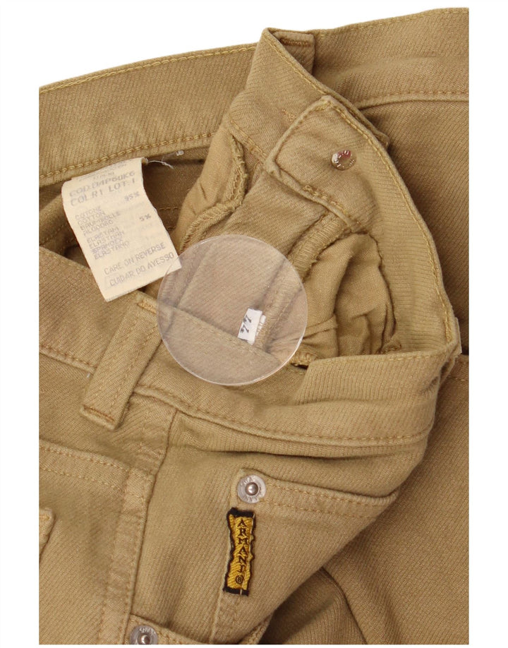 Calça feminina casual cônica Armani IT 44 médio W28 L29 algodão cáqui