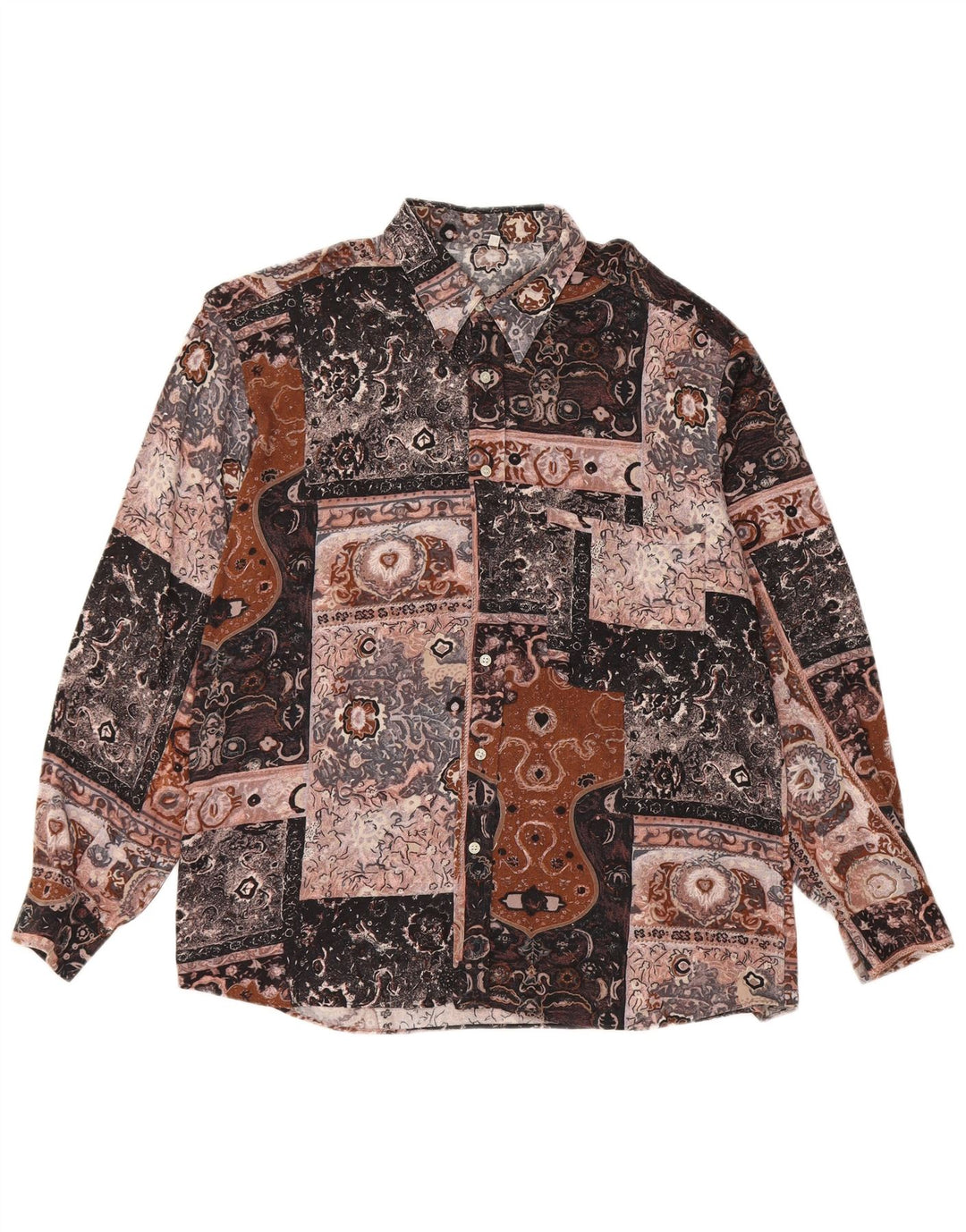 Camisa masculina vintage média patchwork multicolorida