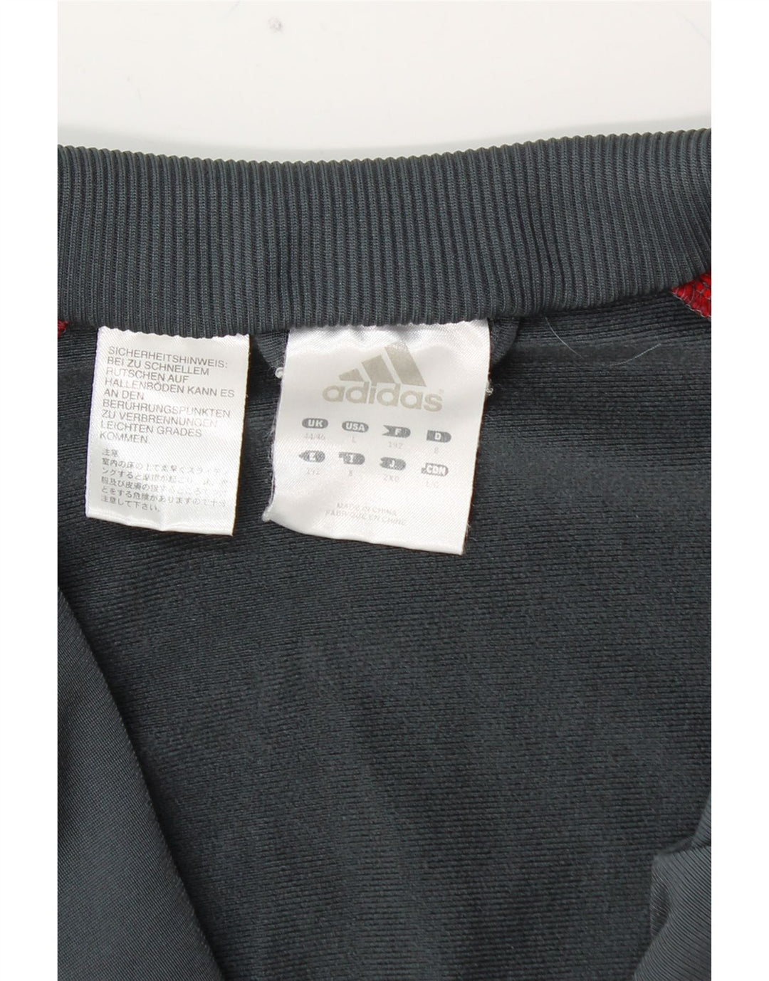 ADIDAS Mens Tracksuit Top Jacket UK 44/46 Grande Cinza Colourblock Poliéster