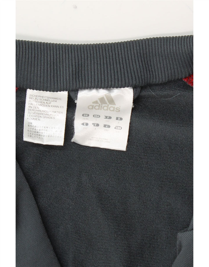 ADIDAS Mens Tracksuit Top Jacket UK 44/46 Grande Cinza Colourblock Poliéster