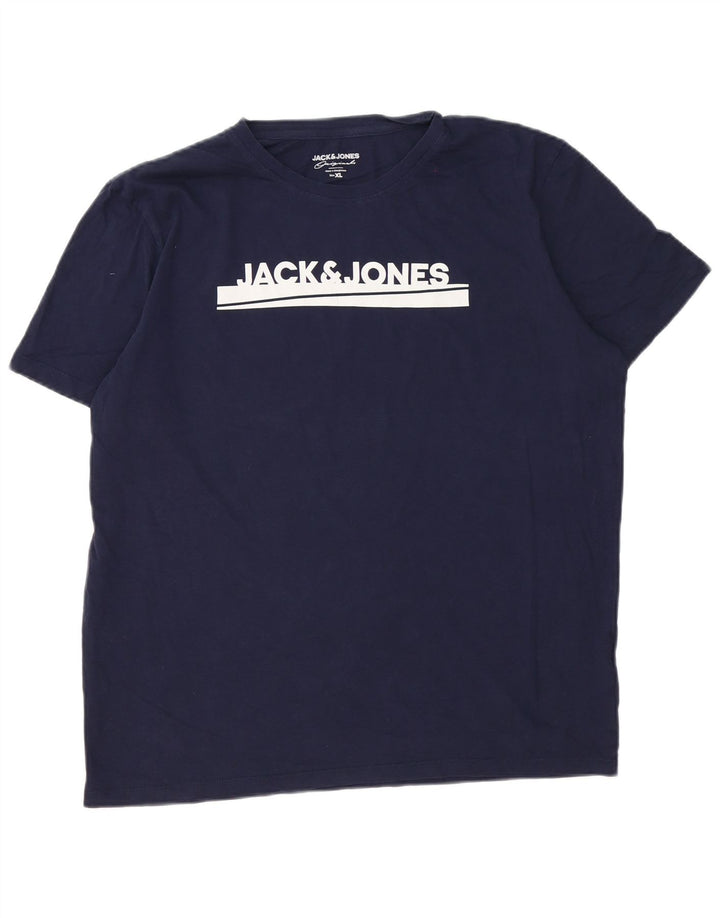 Camiseta gráfica masculina Jack & Jones Top XL azul marinho