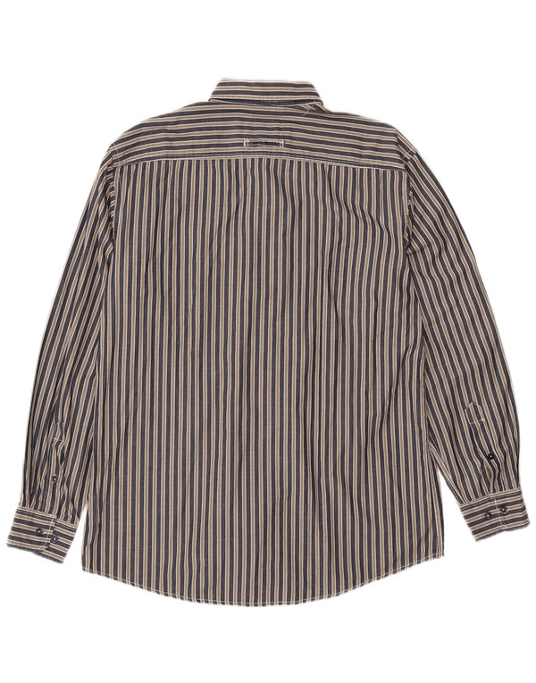 CAMEL ACTIVE Mens Shirt Large Navy Blue Striped Cotton