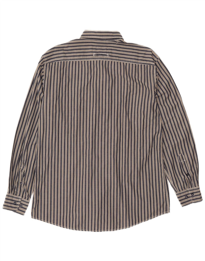 Camisa masculina CAMEL ACTIVE grande algodão listrado azul marinho