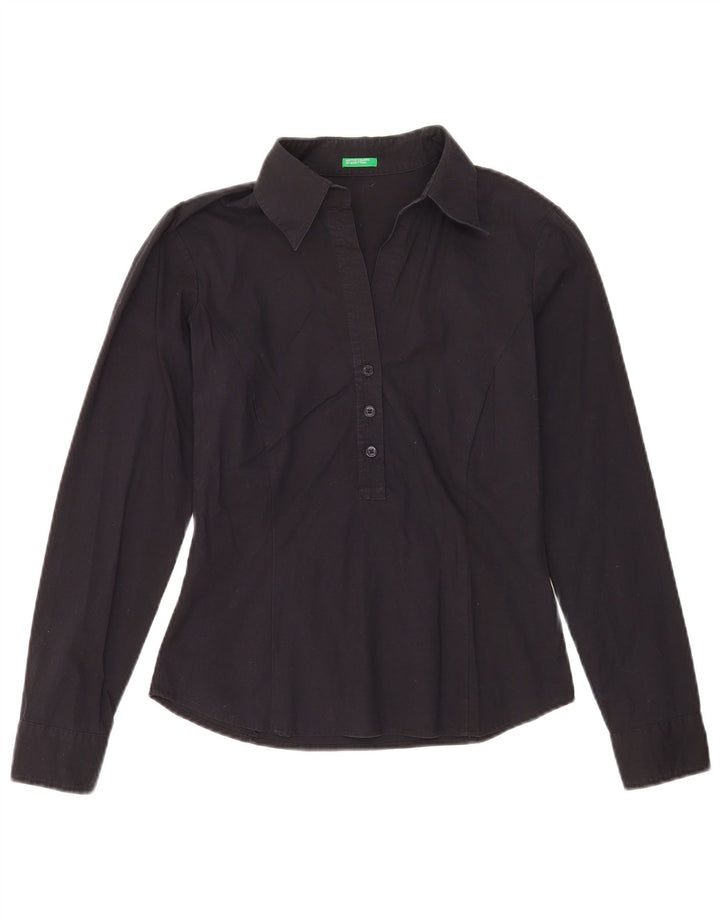 Pulôver feminino Benetton UK 10 pequeno algodão preto