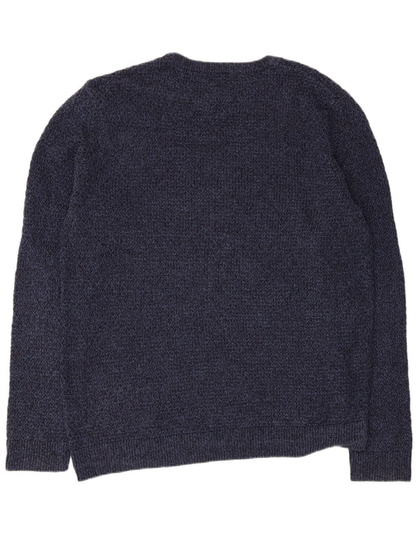 Suéter masculino Jack & Jones com gola redonda XL algodão manchado azul marinho