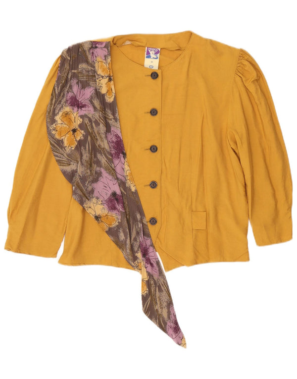 Blusa feminina manga 3/4 Yessica EUA 21 3XL viscose amarela