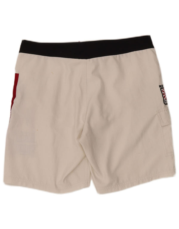 Sundek Mens Graphic Natação Shorts Grande Poliéster Branco