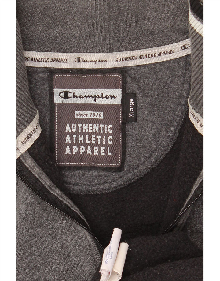 CHAMPION Suéter masculino com zíper e gola XL algodão cinza