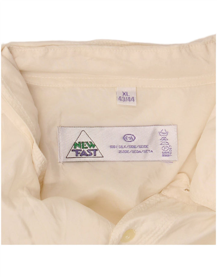 Nova camisa masculina rápida tamanho 43/44 XL seda branca