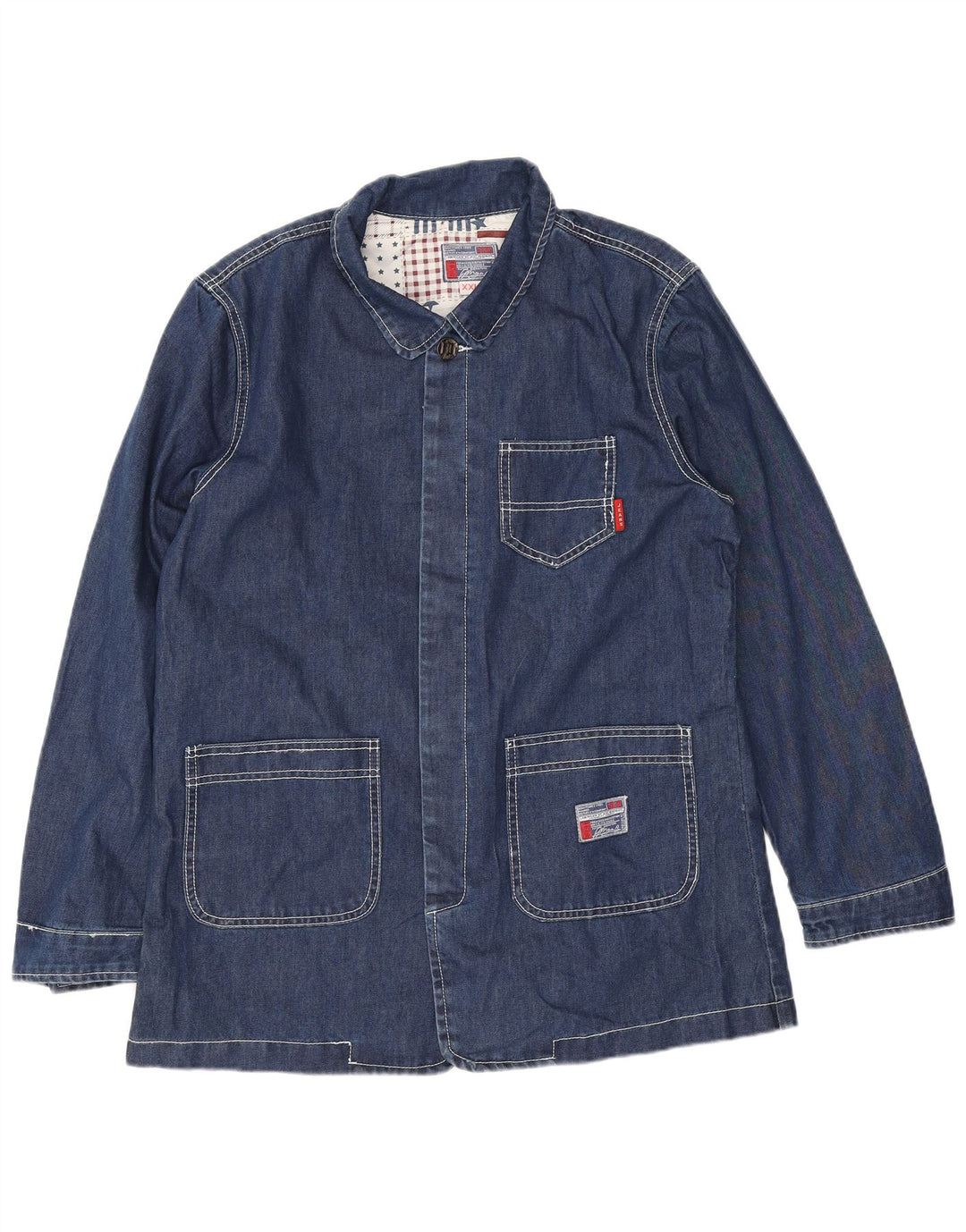 Jaqueta jeans masculina vintage UK 44 2XL azul