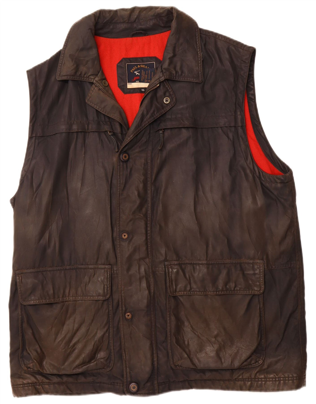 Jaqueta masculina de algodão encerado para iate Paul & Shark Reino Unido 46 3XL poliéster preto