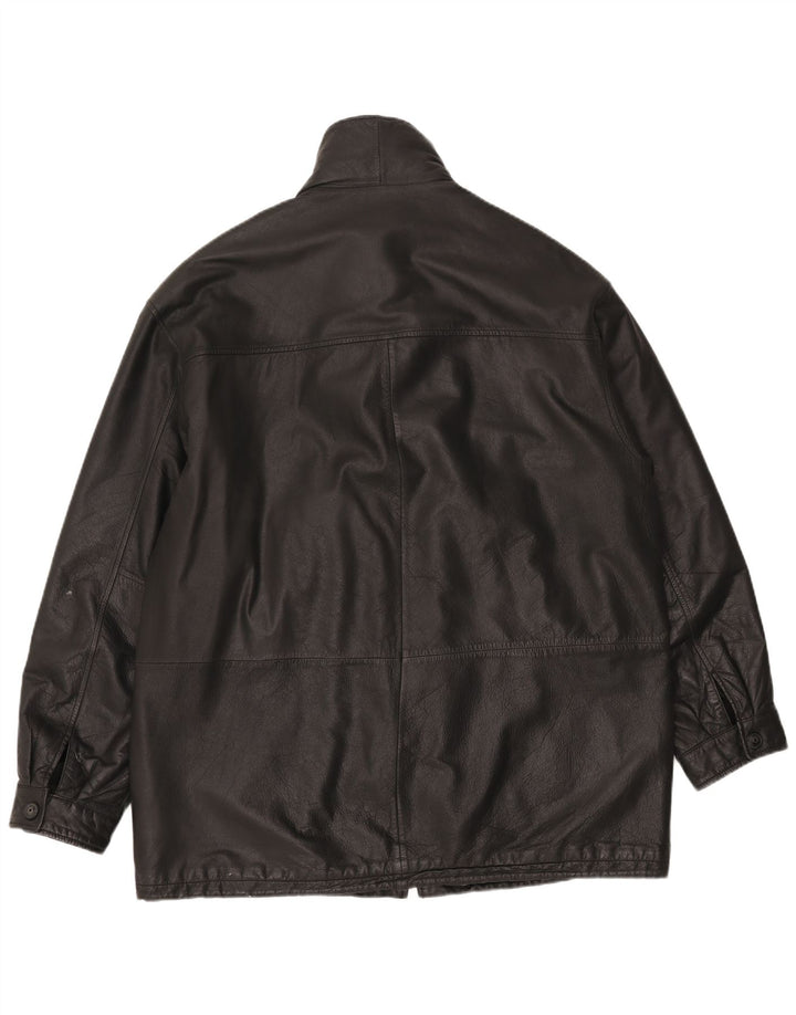Jaqueta de couro masculina Canda Reino Unido 42 XL couro preto