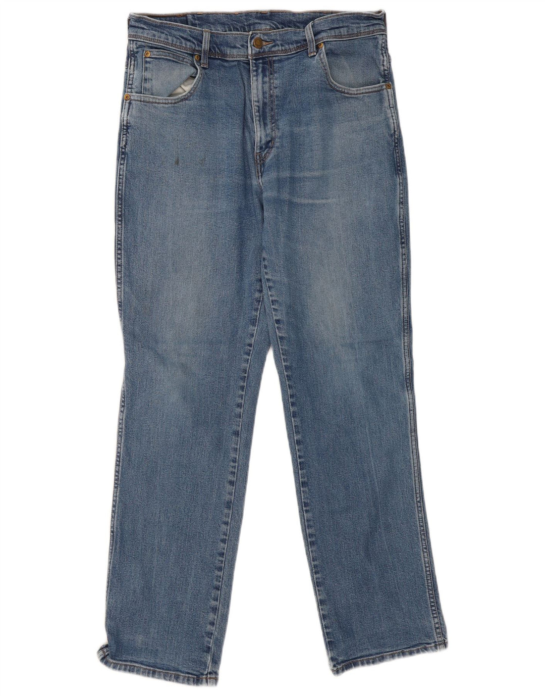 Wrangler masculino regular fit jeans reto W36 L32 algodão azul