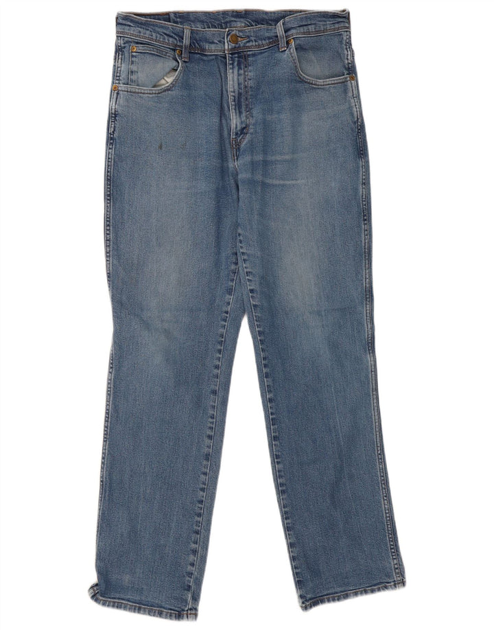 Wrangler masculino regular fit jeans reto W36 L32 algodão azul