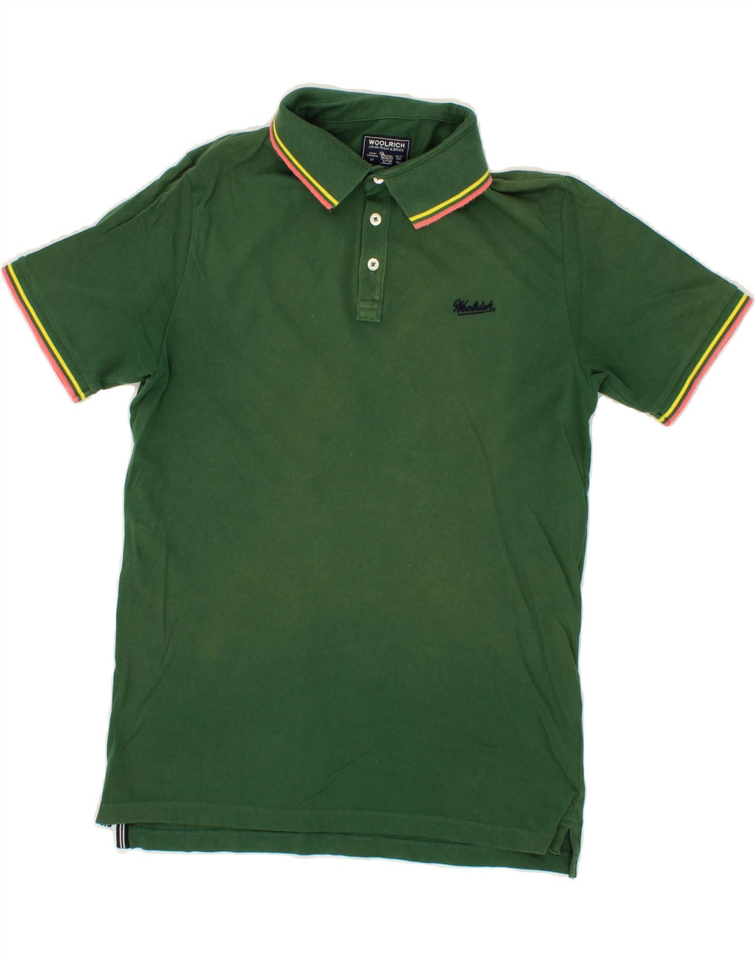 WOOLRICH Mens Polo Shirt Medium Green Cotton Vintage Woolrich and Second-Hand Woolrich from Messina Hembry 