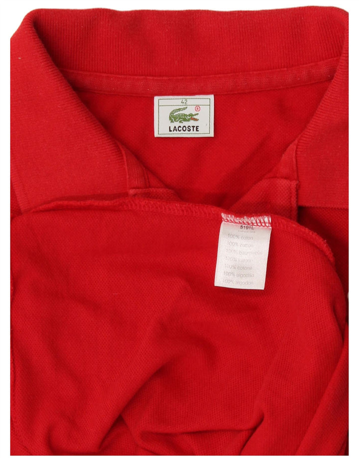 Camisa polo feminina sem mangas Lacoste tamanho 42 grande algodão vermelho