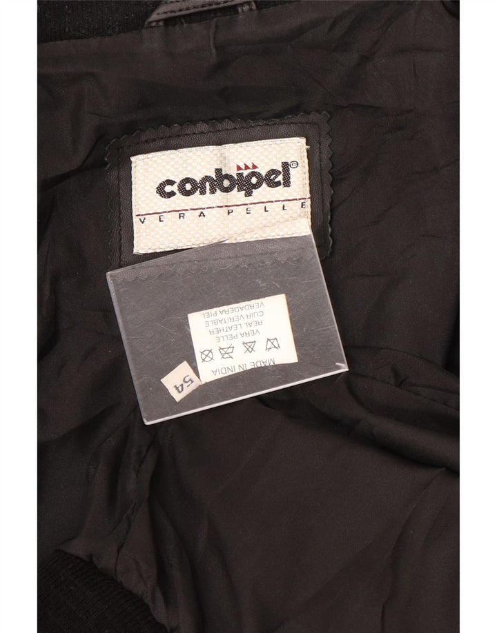 Jaqueta bomber masculina de couro Conbipel IT 54 XL couro preto