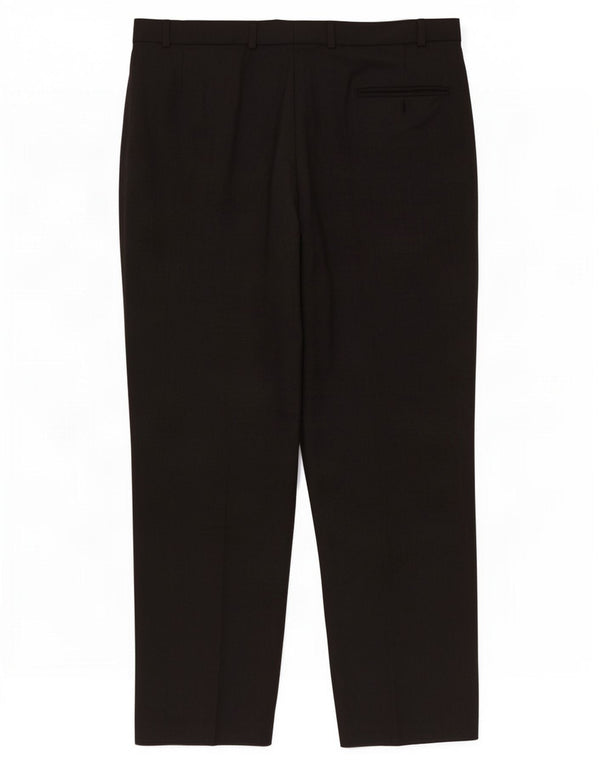 Calça masculina de terno reto Marks & Spencer W40 L31 lã cinza