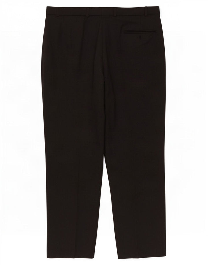 Calça masculina de terno reto Marks & Spencer W40 L31 lã cinza