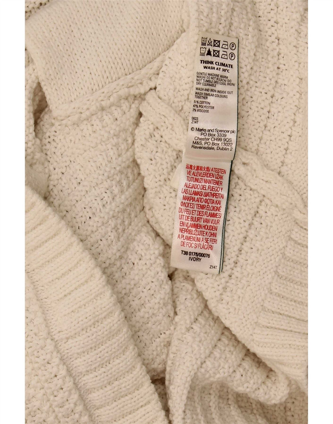 Suéter cardigã feminino Marks & Spencer UK 16 grande off white